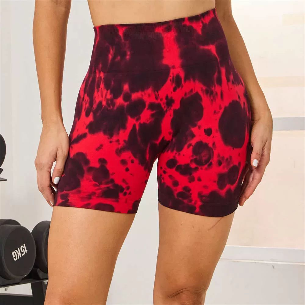 Seamless Tie-dye Gym Leggings Shorts